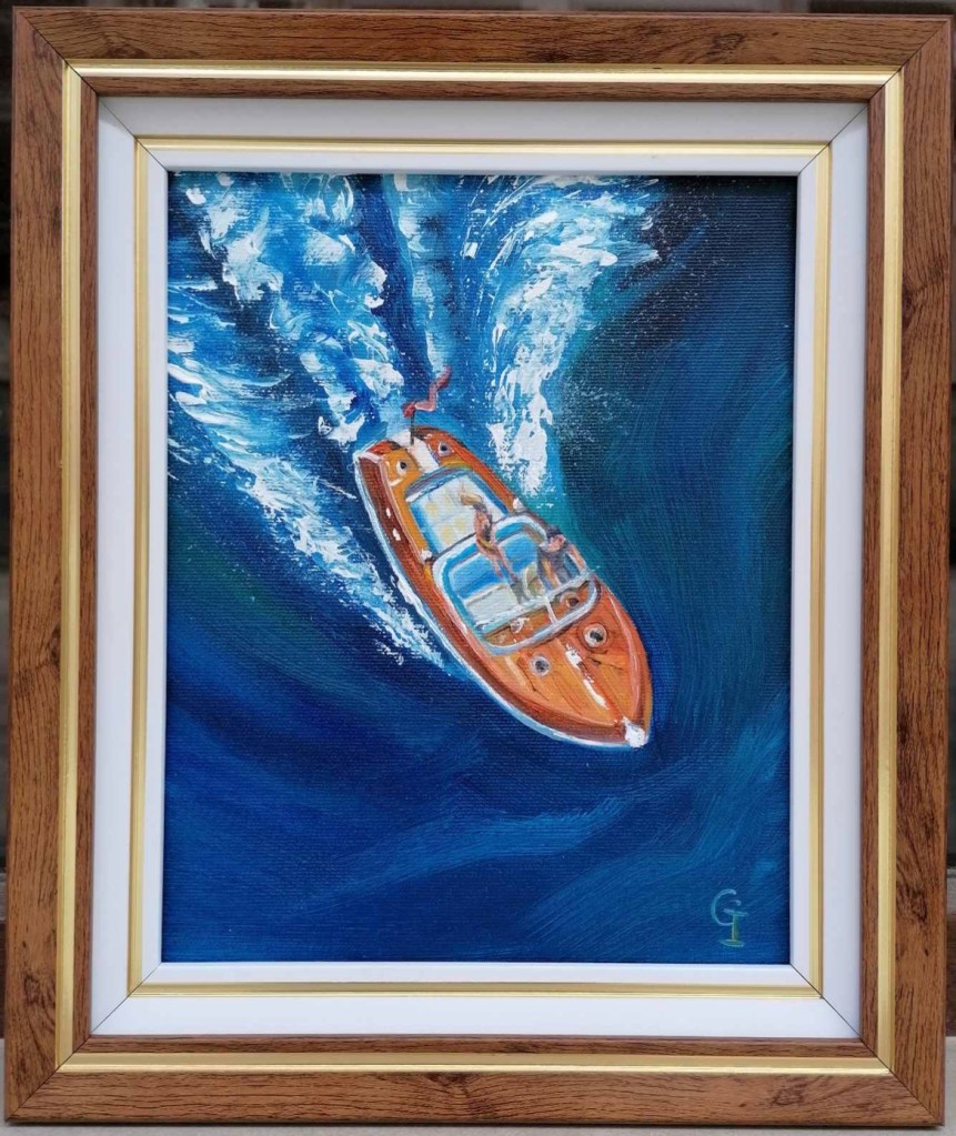 ‘Riva Lamborghini’, oil/canvas 25/20 cm