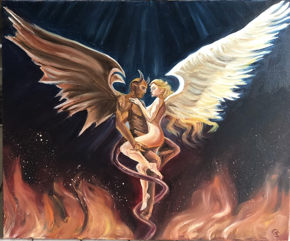‘Angels’, oil/canvas 50/50 cm