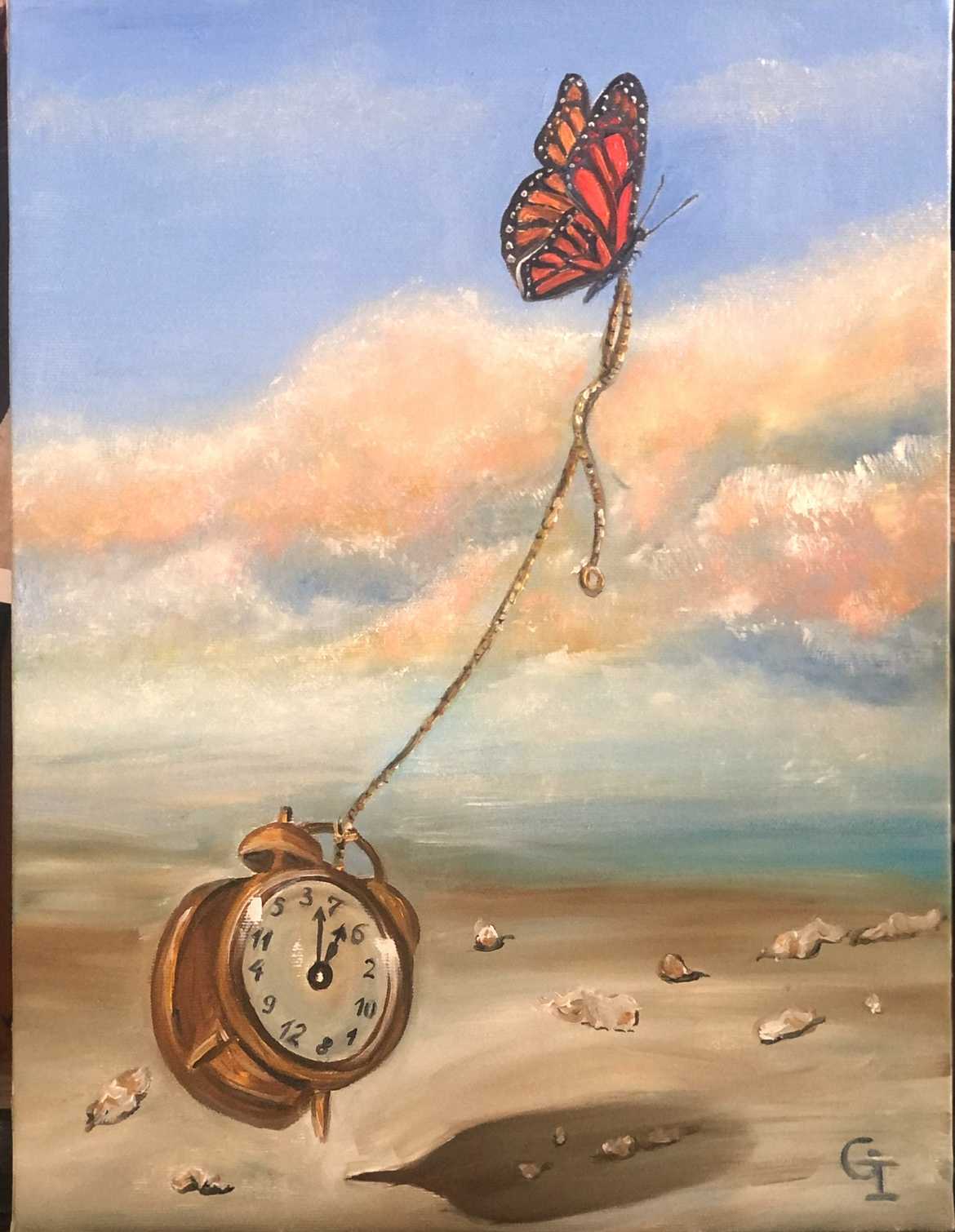 ‘Heavy time’, oil/canvas 40/30 cm