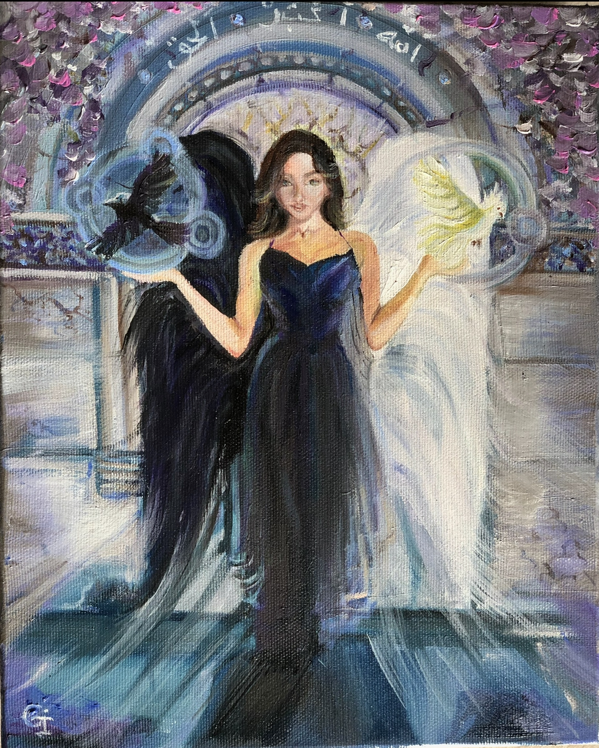 ‘Free choices is in your hands’, oil/canvas 35/26 cm